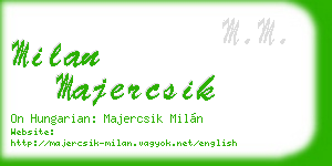 milan majercsik business card
